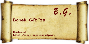 Bobek Géza névjegykártya